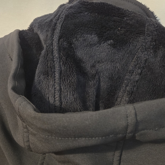 Merrell Soft Shell Fleece Lined Hooded Trench Coat Black XL Aeroblock EUC - Picture 5 of 12